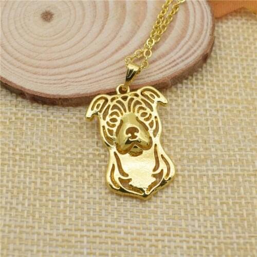 LPHZQH Cute Necklace Boho Chi Staffordshire Bull Terrier Choker Pendant Women Necklace Collares Jewelry Christmas Gift Punk