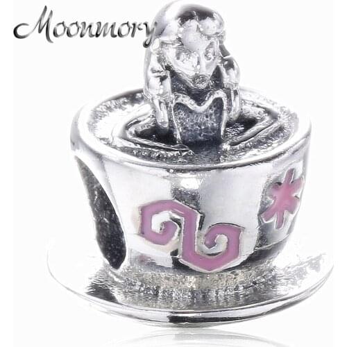 Moonmory 2020 European Popular 925 Sterling Silver Charms Bead With Angle Fits Snake Bracelets For Woman Jewelry Making Diy Bead