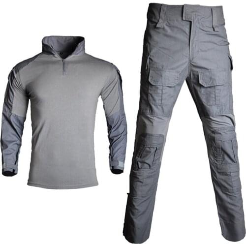 Man Military Clothing Sets Tactical Uniforms BDU Army Combat Suit Camouflage Long Sleeve T-shirts Cargo Work Pants