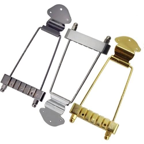 A Set of 6 String Archtop Trapeze Tailpiece for Hollow Semi Hollow Electric Guitar Chrome Black Gold guitar accessories parts