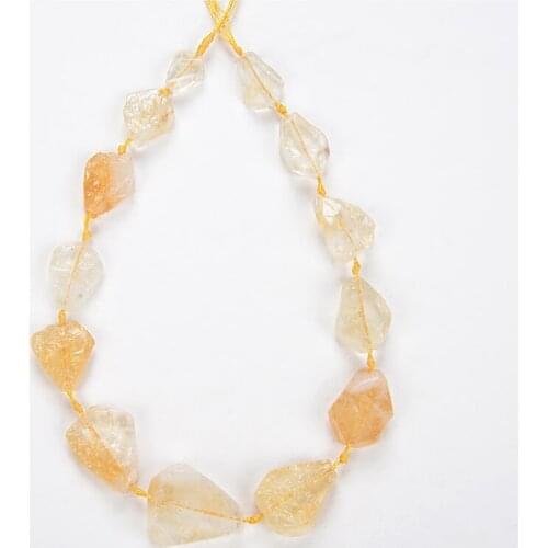 Natural gemstone rough Citrine Beaded Gemstone Pendant for jewelry DIY Necklace Earring Pendant
