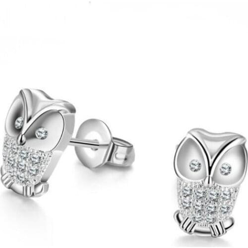 2021 NEW 925 earrings Europe owl Crystals from Swarovskis Earring With Charm for Women Gift Fine jewelry