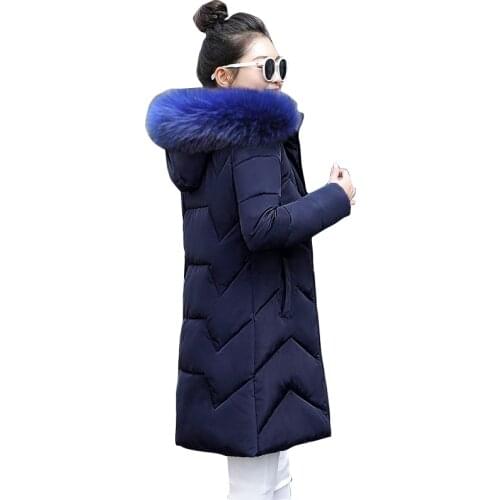 New 2021 Winter Jacket Women Coats Artificial raccoon hair collar Female Parka black Thick Cotton Padded Lining Ladies S-3XXXL