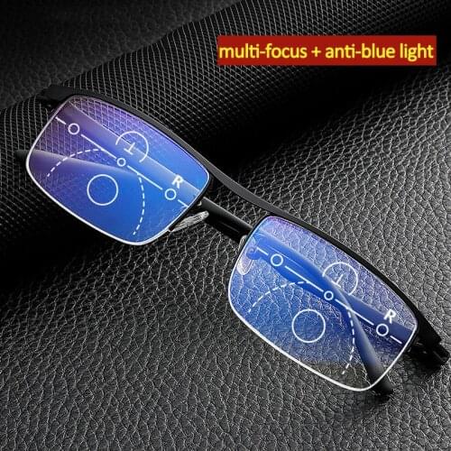 New Intelligent progressive reading glasses for men women near and dual-use Anti-Blue Light automatic adjustment Eyewear 1.0-4.0