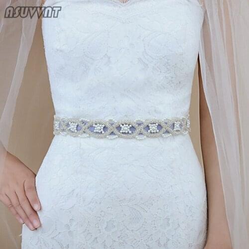 Fashion Bridal Wedding Belts With Pearls Wedding Sashes Bridal Pearls Belts Sashes For Women Girl Everning Dress Belt For Party