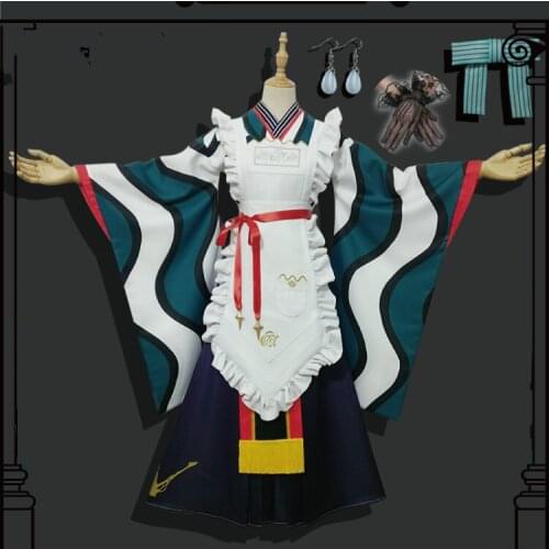 Rozen Maiden 15th Anniversary Suiseiseki Jade Stern Maid Apron Dress Cosplay Costume Kimono Uniform Anime Fancy Party Outfit