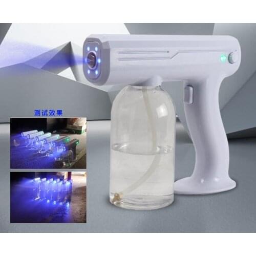 Dc Battery Indoor Handheld Atomizing Disinfection Gun Car Interior Sterilization Spray Charging Sprayer Deodorizing Blue Nano