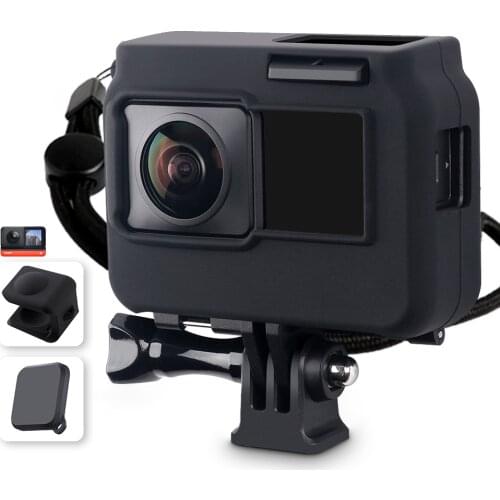 4K Camera Frame Silicone Case Protective Silicone Case for Insta 360 One R Camera Protector Film Lens Cap Cover Camera Accessory