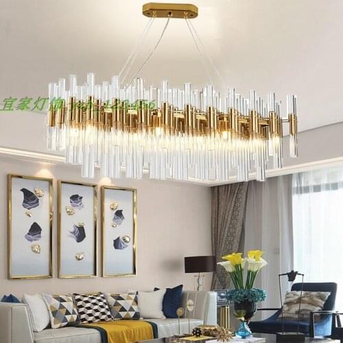 Modern simple chandelier villa duplex building hotel restaurant light luxury creative atmosphere crystal lamp