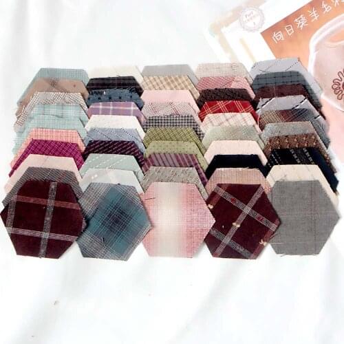 50PCS Handmade Patchwork Yarn Dyed Fabrics Cloth DIY Sewing Accessories Dolls Bags Tissu Little Bundle Checks Print Cotton Plain