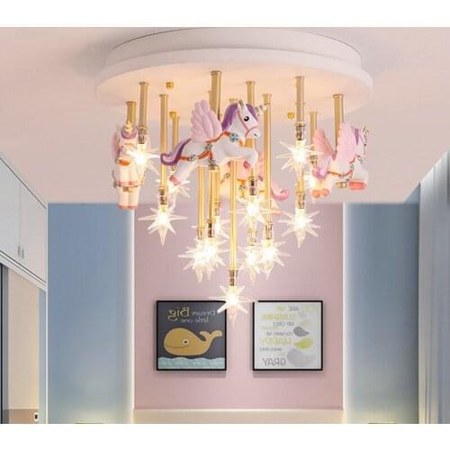 Merry Round Shape Led Cute Bedroom Lights For Girls Baby Room Light For Kids Room Boy Room Lighting Kds Chandelier Light WF1111