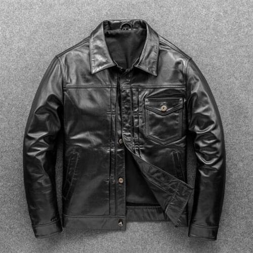 Vintage Horsehide Horse Skin Genuine Leather Jacket West Cowboy Coat Super Quality Soft Leather