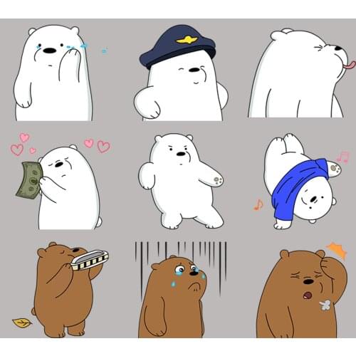 24 cute bear anime funny scrapbook stickers for kids, DIY laptop suitcase skateboard motorcycle bike toy boy