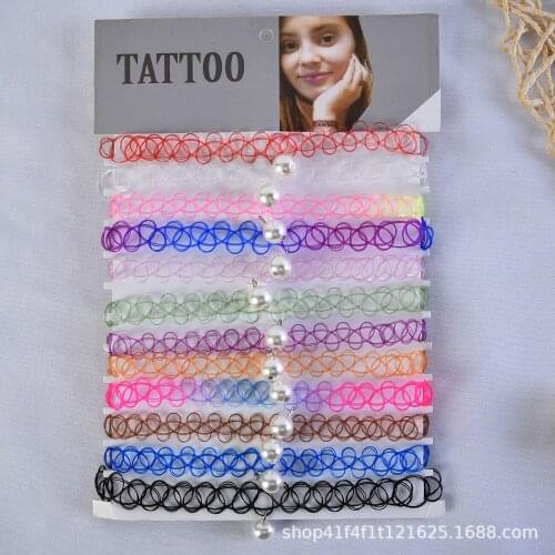 Ornaments Gothic Luxury Pearl Color Necklace Chocker Collar Lace Clavicle Chain Necklace for Women Choker