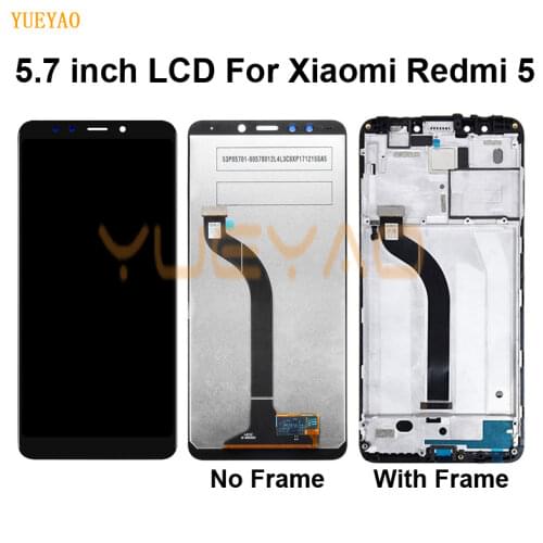 LCD For Xiaomi Redmi 5 LCD Display Matrix Touch Screen Sensor Digitizer Full Assembly Frame For Xiaomi Redmi 5 Display MDG1