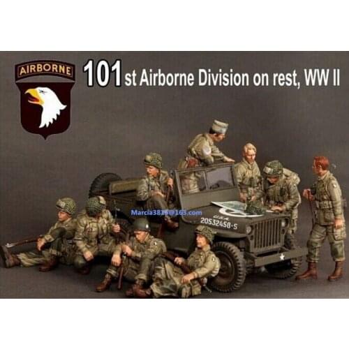 1/35 WW2 US 101st Airborne Division 9 soldier Resin Model Kit figure Free Shipping