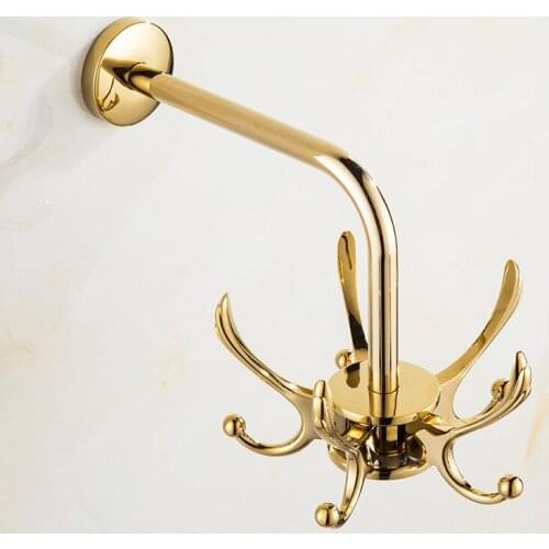 1pc European-style Creative Bedroom Hook Hanger Wall Hanging Non-floor Coat Rack Coat Hook Rotatable