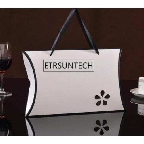 100pcs Pillow Gift Box for Wedding Handle Gift Bag Paper Box DIY Hair Extension Bundles Wig Packaging Cardboard Box