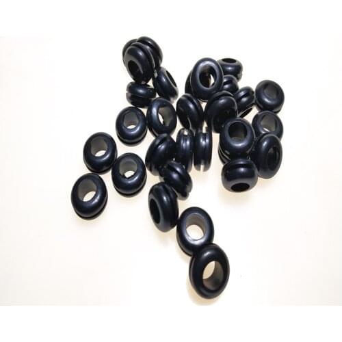 Low price sold 50PCS inner diameter 8mm opening hole 12mm black rubber grommets rubber cable protector rubber protect ring