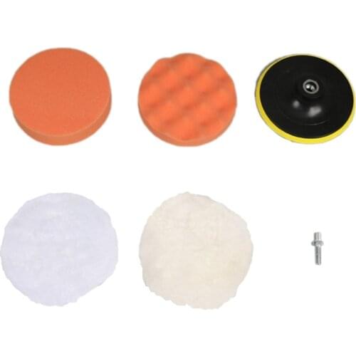 6 Inch Car Polishing 6 Pieces Sponge Wheel Wool Plate Sealing Glaze Cotton Car Beauty Polishing Wax Plate Set