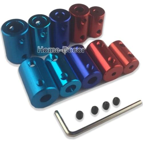 Anodize Aluminum Rigid Shaft Coupler Rigid Coupling Motor Connector Boat Metal Joint Adapter Multi-spec with free screw & Wrench
