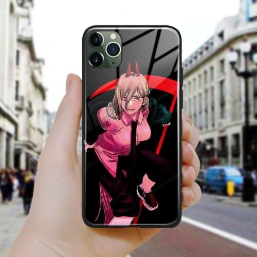 Chainsaw man power fanart Soft Silicone Glass Phone Case Cover Shell For iPhone SE 6 6s 7 8 Plus X XR XS 11 12 Mini Pro Max