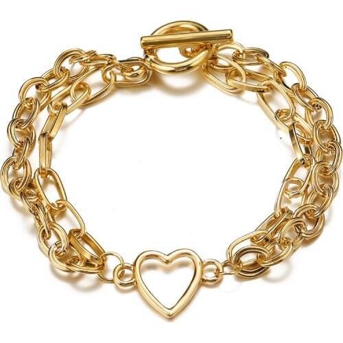 Love Peach Pendant Anklet Gold Color Alloy Double Layer Chain Bracelets Ankle On Leg Summer Beach Sandal Jewelry Accessories