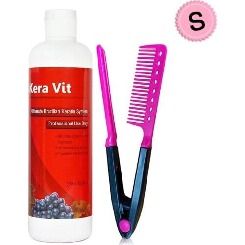 Keravit Brazilian 8% Formalin Keratin Grape Smelling Hair Treatment Repair&Moisturizing damaged+Free Red Comb