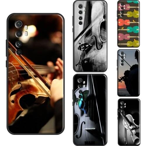 Black And White Violin Cello Case For POCO X3 Pro F1 F2 M3 Pro F3 Cover For Xiaomi Mi 11 Ultra Note 10 Lite Mi 10T Pro