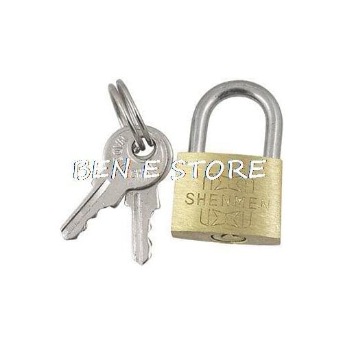 Door Luggage Security Lock Padlock Gold Tone with 2 Pcs Key