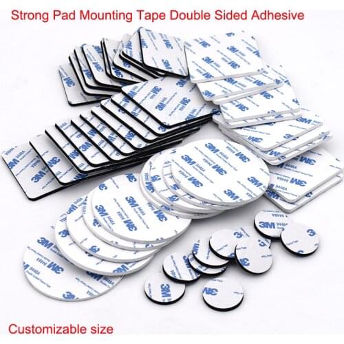 10-100pcs 3M Strong Pad Mounting Tape Double Sided Adhesive Acrylic Foam Tape Two Sides Mounting Sticky Tape Black Multiple Size