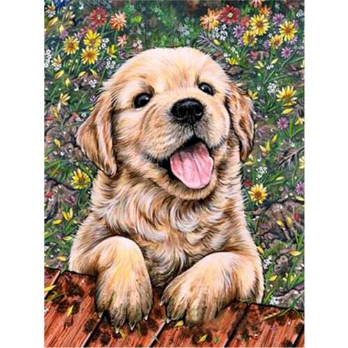 Cute Animal Puppy Diamond Painting Round Full Drill Dog Floral Nouveaute DIY Mosaic Embroidery 5D Cross Stitch Home Decor Gifts