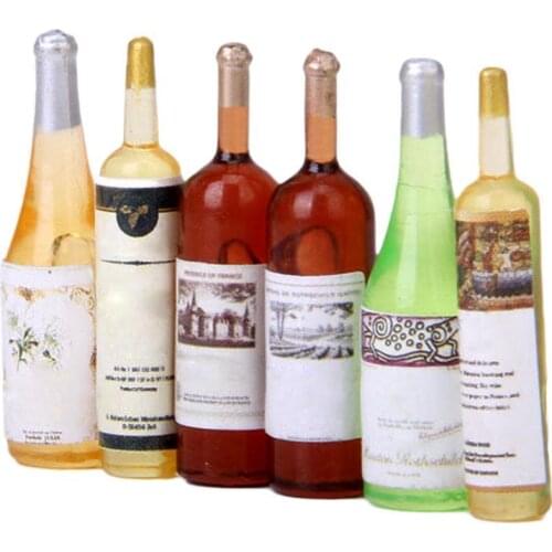 1/12 Dollhouse Miniature Accessories Mini Resin Whiskey Simulation Bottle Decoration Toys Model For Dollhouse Furniture