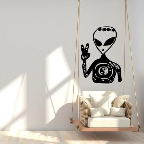 Cartoon Alien Nursery Wall Stickers Vinyl Art Decals Kids Room Nature Decor Decoration Accessories Murals