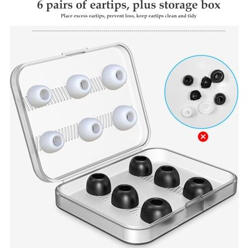 Memory Foam Ear Tips for Airpods Pro 6 Pairs Tips Replacement Earbuds for Apple Airpods Pro Eartips with Box