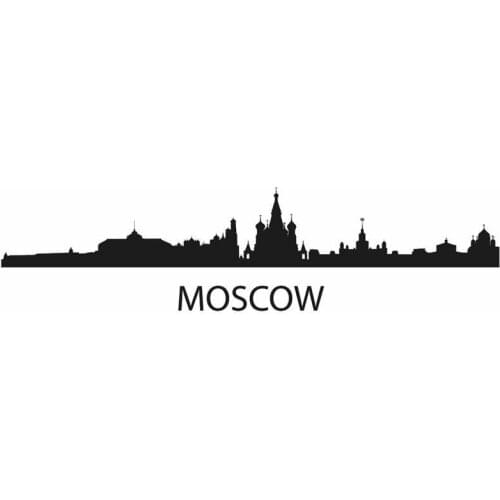 MOSCOW Decal Wall Sticker Vinyl Stickers Decor Mural Art Living Room Home Decoration Landmark Skyline Wall Decal
