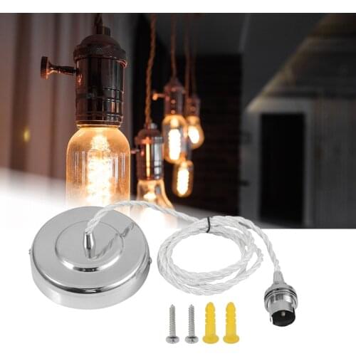 Neoteck 220-240V Retro Vintage Edison B22 Aluminum Shell Base Lamp Bulb Holder Lighting Socket For Ceiling Light Adaptor Rope