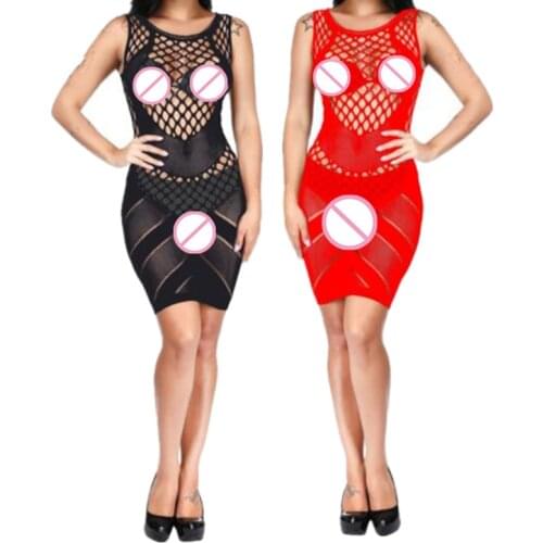 Big Sizes Underwear Femmes Fishnet Lenceria Hot Porno Sexy Lingerie Mesh Baby Doll Dress Erotic Nighties For Women Sex Costumes