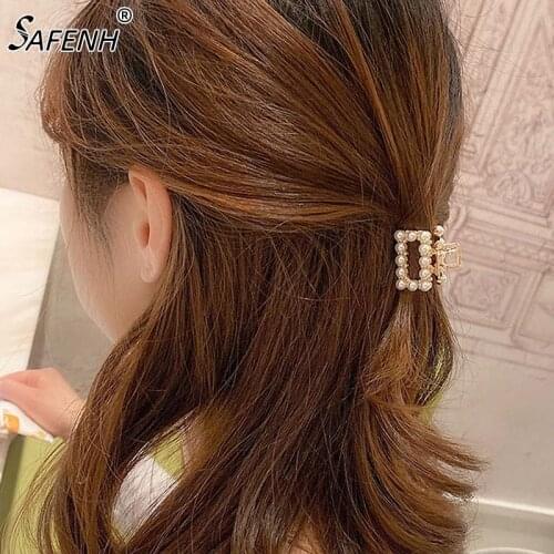 New Women Small Hair Clip Claw Imitation Pearl Hair Claw Gorgeous Hair Accessories For Girl Headdress Ornament Styling Tools