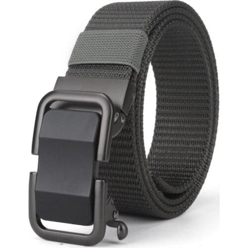New belt mens automatic buckle mens toothless trend nylon canvas belt young people all-match casual pants belt