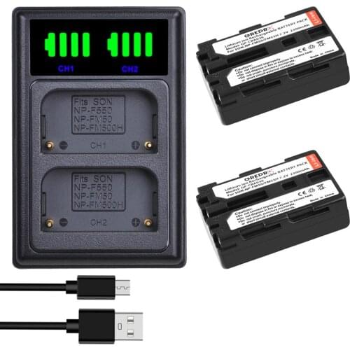 NP-FM50 NP-FM55H NP FM50 FM55H Battery + Type-c LED Charger for Sony NP-FM30, NP-FM50, NP-FM51, NP-FM70, NP-FM71, NP-QM70 QM71