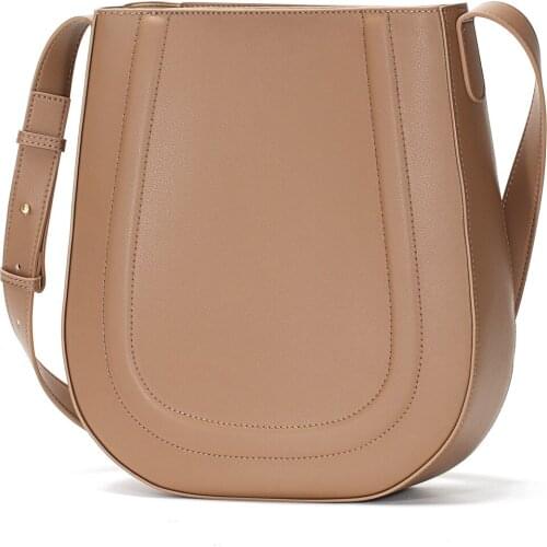 OUSSON Hot Sale Women Fashion Leisure Large Capacity Shoulder Bag Ladies Soft Leather Commuter Bucket Bag