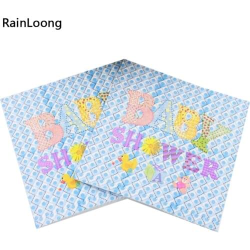 [RainLoong] Baby Shower Paper Napkin Printed Festive & Para Festas Tissue Guardanapo Servilleta 33cm*33cm 1 pack (20pcs/pack)