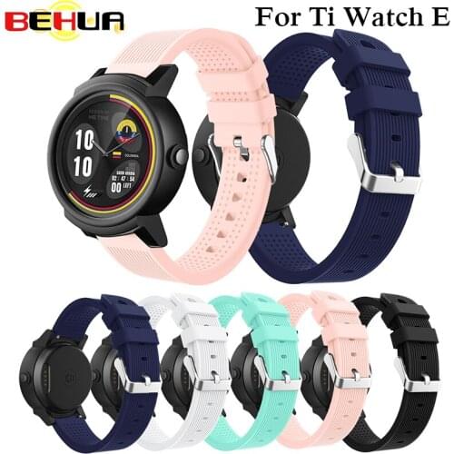 Watch band Strap for Ticwatch E Smartwatch Wrist Belt Bracelet Soft Silicone Replacement Wristband for TicwatchE Correa Reloj