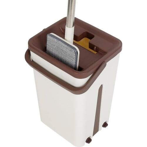 Floor Mop Microfiber Squeeze Mops With Bucket Cloth Bathroom Cleaning Mop For Wash Floor 360 Rotating Flat Mop HWC