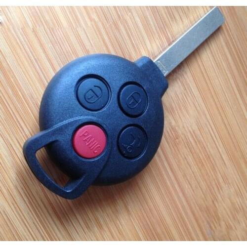 4 Button Replacement Remote Car Key Shell For Benz Smart Car Key Case Without Logo Uncut Blade FOB Key Cover 10PCS/lot