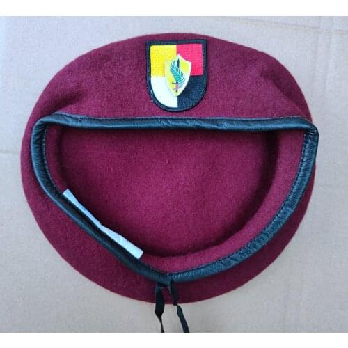 Tomwang2012 US Army 3th Airborne Special Forces Group Wool Red Beret ARMY SPECIAL FORCES METAL INSIGNIA Military Hat