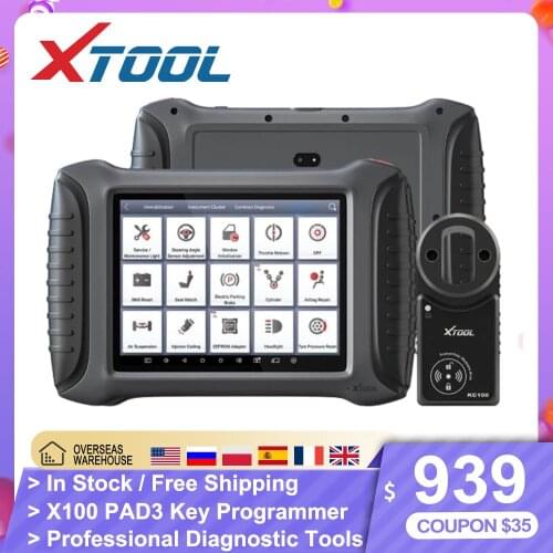 XTOOL X100 PAD3 Key Programmer For Toyota For Lexus Professional OBD2 Diagnostic Tools IMMO Odometer Adjustment With KC100 KS-1
