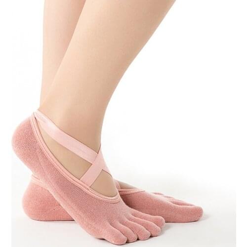 1 Pairs Women Pilates Yoga Anti-slip Socks Backless Silicone Non-slip Socks Ladies Breathable Ballet Dance Gym Pilates Socks