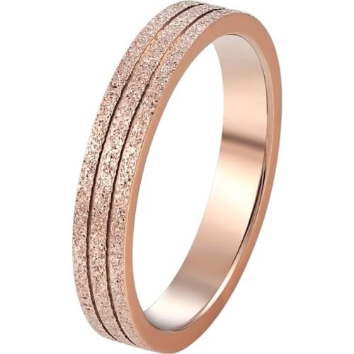 New Double Striped Titanium Steel Scrub Woman Ring Highest quality Titanium steel Wedding Band Jewelry Ring For Woman Gift